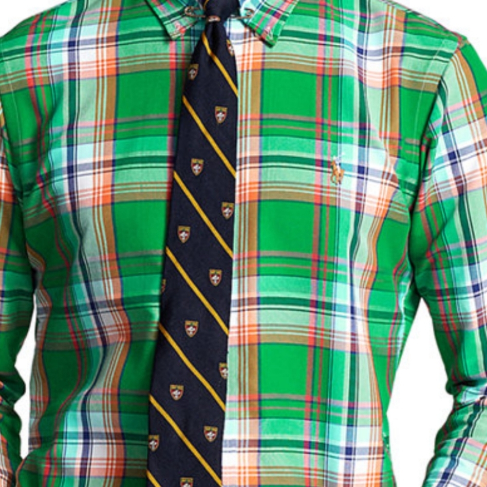 NWT $138 Polo Ralph Lauren L Multi-Colored Performance Coolmax  Oxford Shirt